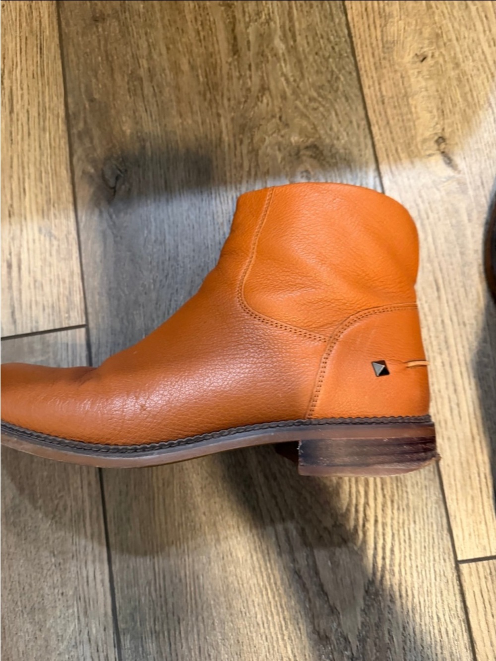 Franco Sarto Women’s Burnt Orange Leather Ankle Boots Size 10 - Picture 9 of 10